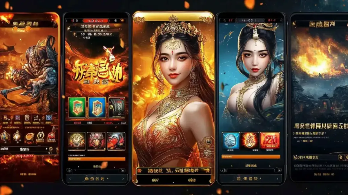 A stunning showcase of the tk1971 mobile gaming app featuring an Asian fantasy theme with vibrant colors, mystical characters, and an intuitive user interface designed for immersive mobile gaming experiences.